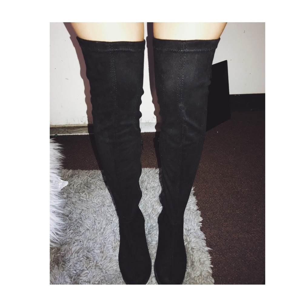 Over the knee suede boots